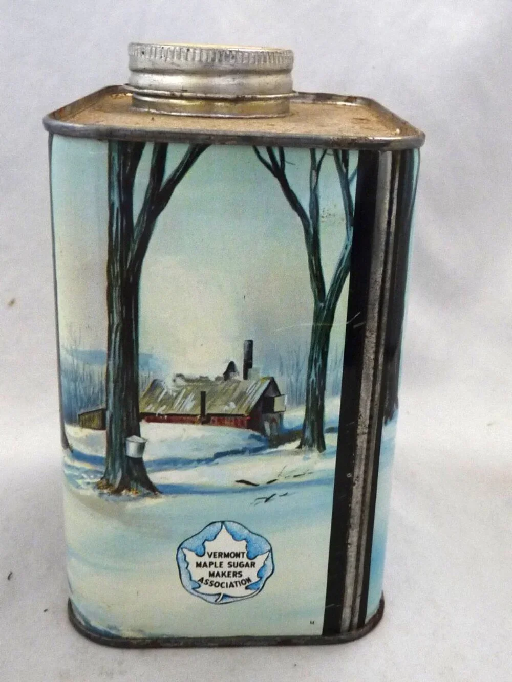 Vintage Nermont Maple Syrup tin advertising 1 qt horse sled empty